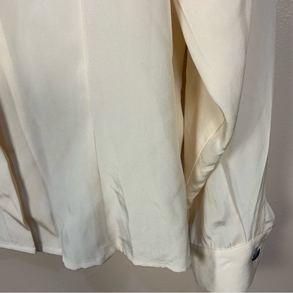Christie & Jill VTG 100% Silk Cream Jacket Blouse - Picture 3 of 13
